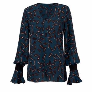 CAbi Shadow Leaf Blouse XL VGUC